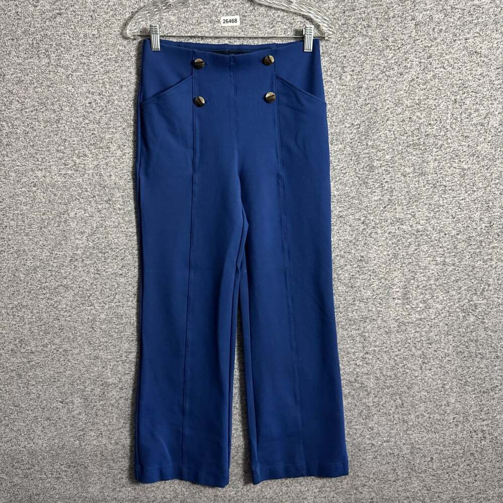 Betabrand Women's Meidum S-Petite Alantic DPYP High Rise Wide Leg Sailor Pants